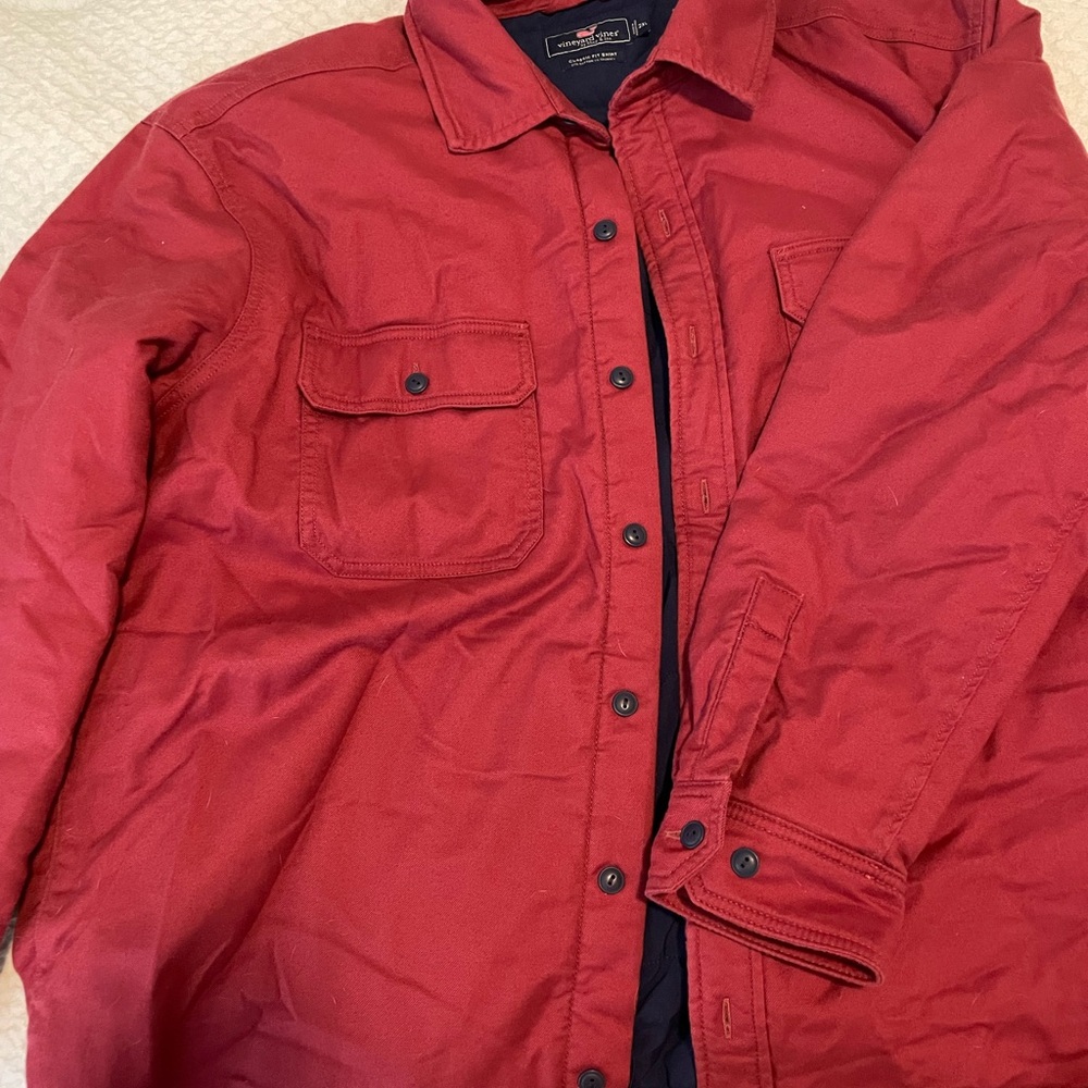 Vineyard Vines Red Lightweight Shirt Jacket. XXL